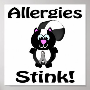 Allergies Stink Skunk Awareness Design Poster