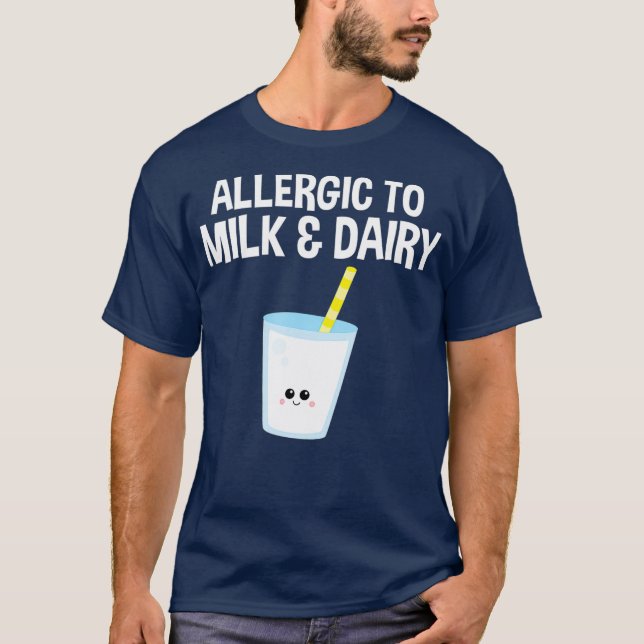 Allergika mot Mjölk och mjölkmat Allergi T Shirt (Framsida)