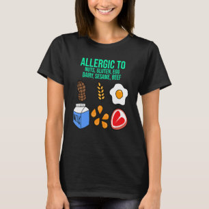 Allergika mot Nöt gluten Dairy Food Allergy Awaren T Shirt