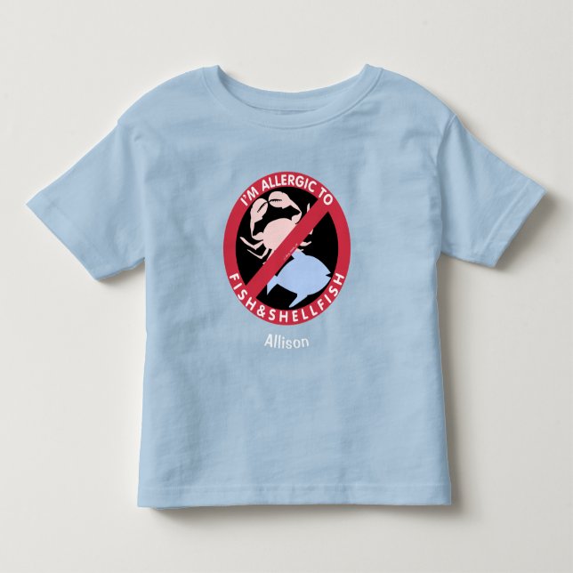 Allergika mot Personlig av skaldjursallergi i fisk T Shirt (Framsida)