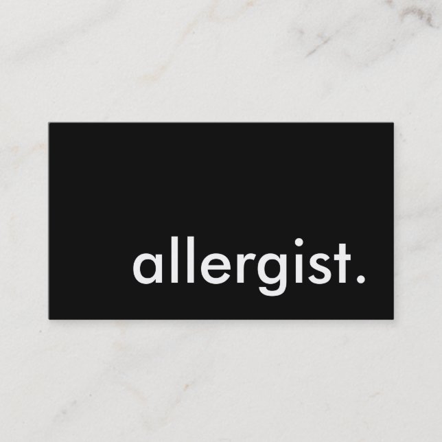 allergiker. visitkort (Framsida)