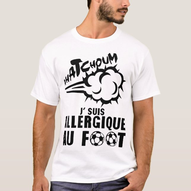 allergique foot tchoum souffle eternuement footbal t shirt (Framsida)