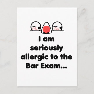 Allergisk mot Bar Exam Vykort