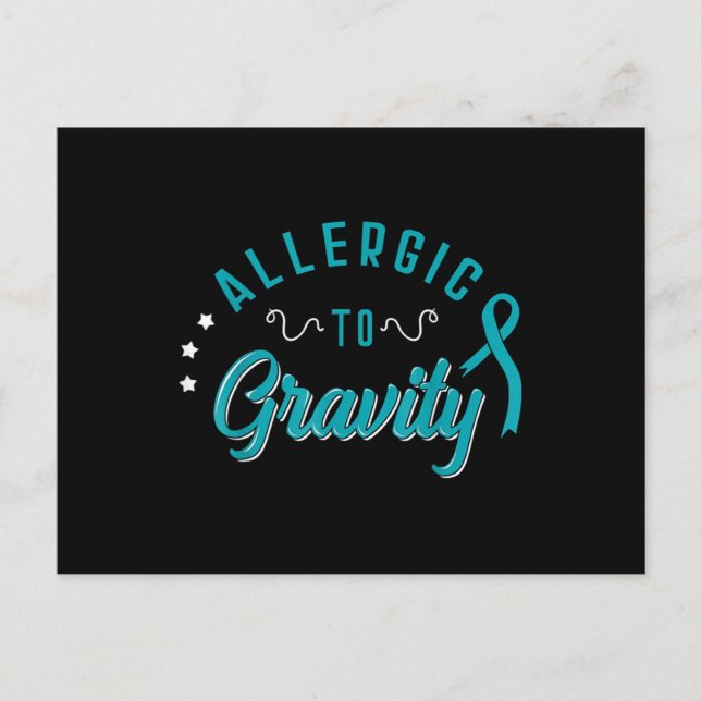 Allergisk mot gravitets- POTS Dysautonomia Turkos  Vykort (Framsida)