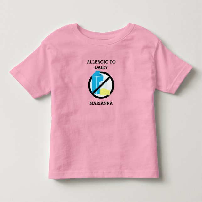 Allergiska mot mejeribarn utan Personlig T-shirt (Framsida)