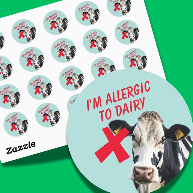 Allergiska mot mejeriintolerans Livsmedelsallergi  Runt Klistermärke (Skapare uppladdad)