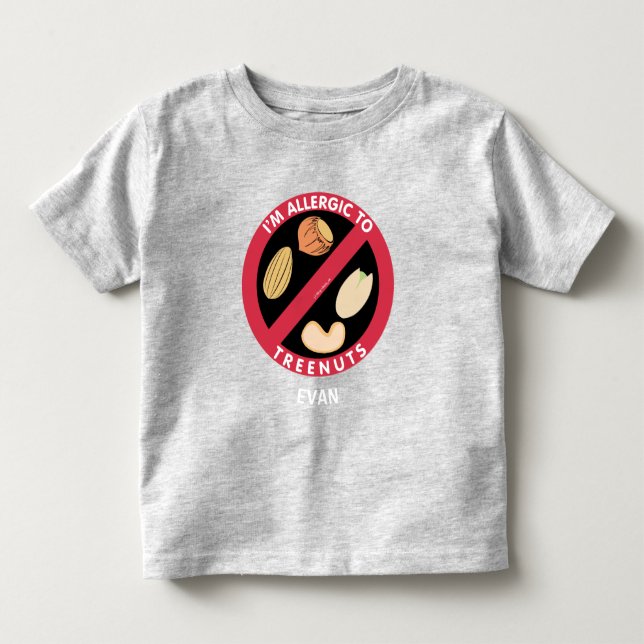 Allergiska mot Träd Nöt Kids Allergy Personlig T Shirt (Framsida)