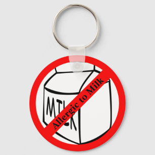 Allergiskt mot Mjölk Basic Button Keychain Nyckelring