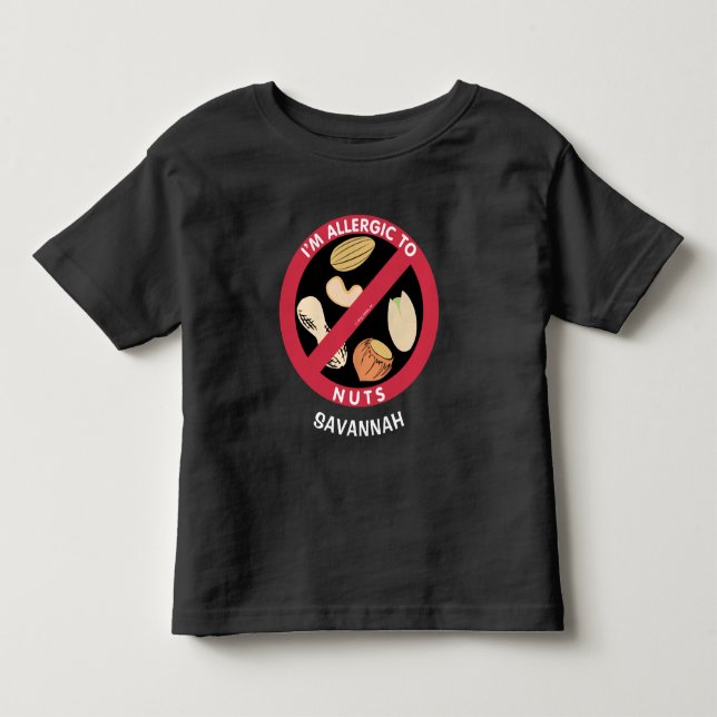 Allergiskt mot Nöt Kids Allergy Personlig T Shirt (Framsida)