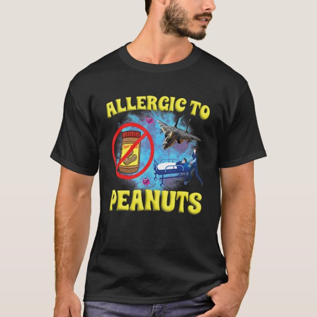 Allergiskt mot peanuts-Konstig Joke Unhinged Järn T Shirt (Framsida)