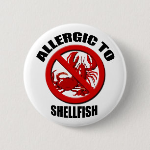 Allergiskt mot Shellfish Medical Alert Std Button Knapp