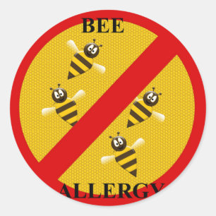 Allergiskt till bin runt klistermärke