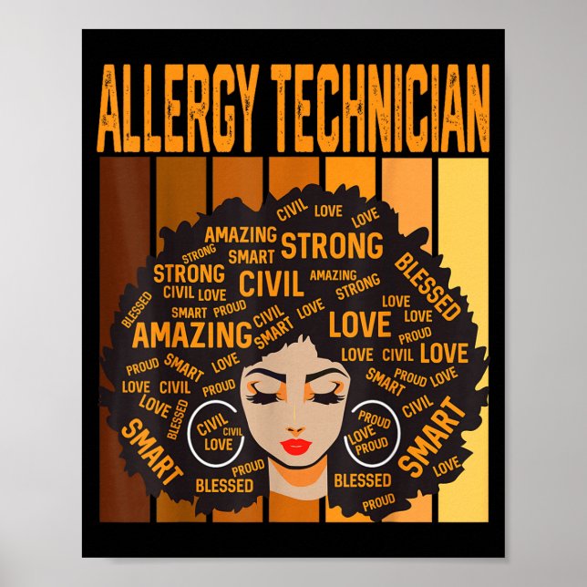 Allergitekniker Kraftfull Svarta historiemånaden B Poster (Framsidan)
