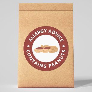 Allergy Advice - Innehåller jordnötter Runt Klistermärke