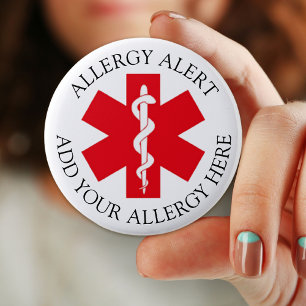 Allergy Alert, anpassningsbar, lägg till din aller Knapp