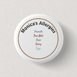 Allergy Alert Editable Namn Knapp