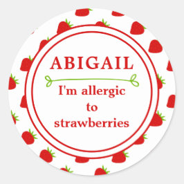 Allergy Alert för bards Strawberry Runt Klistermärke
