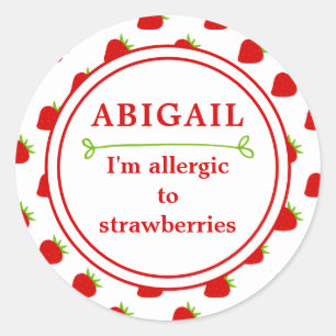 Allergy Alert för bards Strawberry Runt Klistermärke