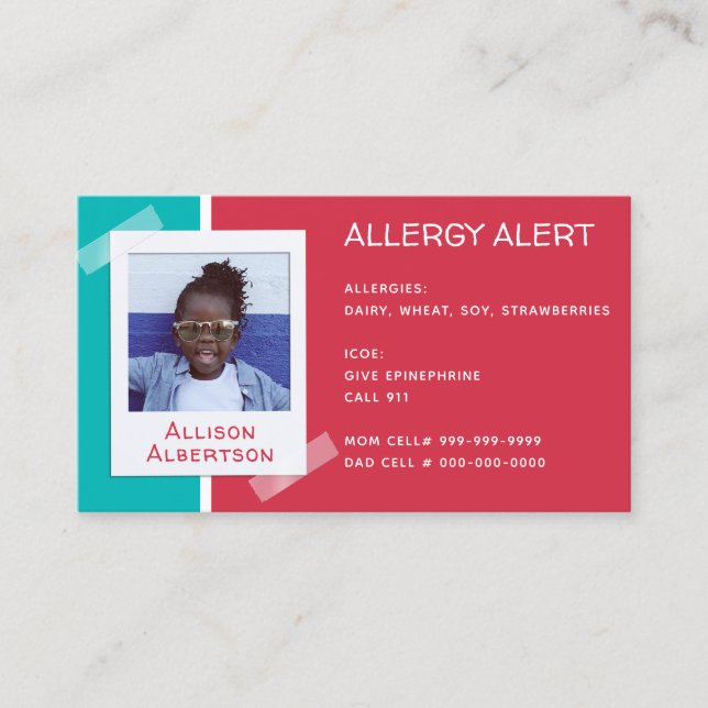 Allergy Alert Kids Photo Medical Akut Daycare (Framsida)