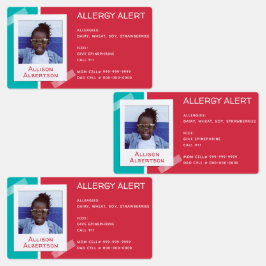 Allergy Alert Kids Photo Medical Akut Daycare Klistermärke