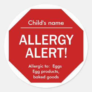 Allergy Alert-klistermärken Runt Klistermärke