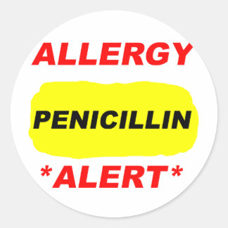 Allergy Alert Penicillin Allergy Design Allergic Runt Klistermärke