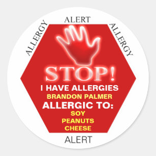 Allergy Alert Stickers Runt Klistermärke
