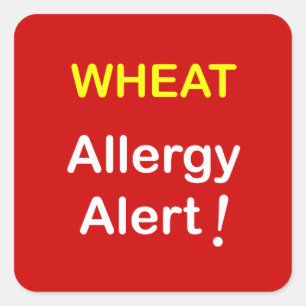 Allergy Alert - WHEAT. Fyrkantigt Klistermärke