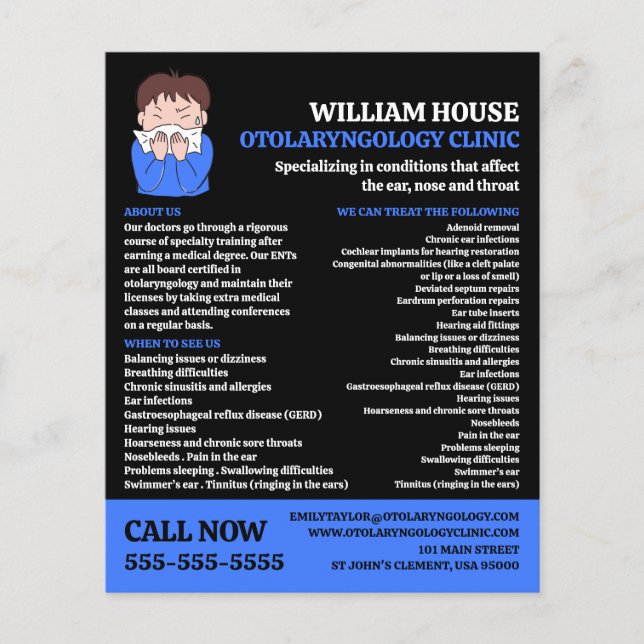 Allergy Design, Otolaryngolog, Otolaryngologi Flygblad (Framsidan)