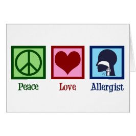 Allergy Doktor Peace Kärlek Allergist Helgdag Card Hälsningskort