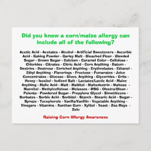 Allergy List - vykort för maj