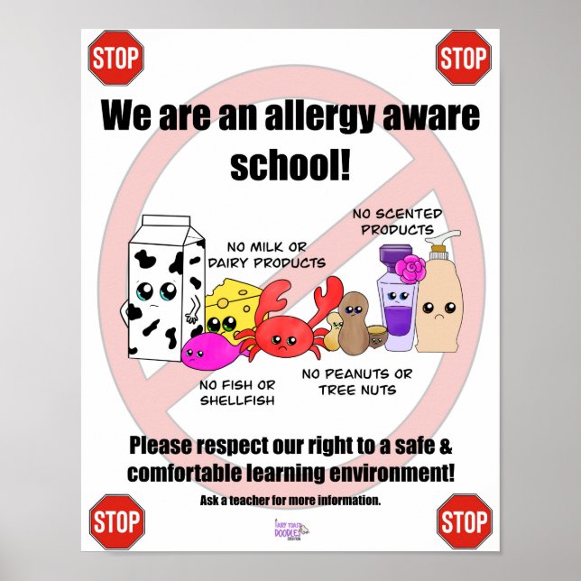 Allergy Medveten School Poster (Framsidan)
