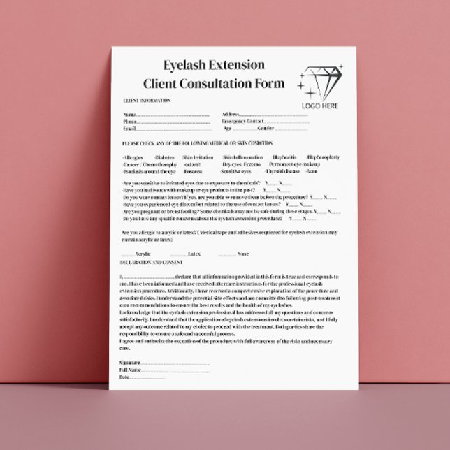 Allergy Patch Test Black Calligraphy Bold Eyelash Brevhuvud (Allergy Patch Test Black Calligraphy Bold Eyelash Letterhead)