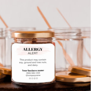 Allergy Warning Ingredient List Business Food Fyrkantigt Klistermärke