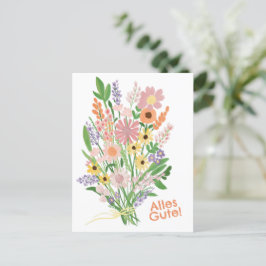 Alles Gute Wildblumen süß Gouache Glückwunsch Vykort