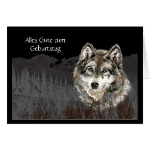Alles Gute zum Geburtstag, Varg, Vargar, djur Hälsningskort