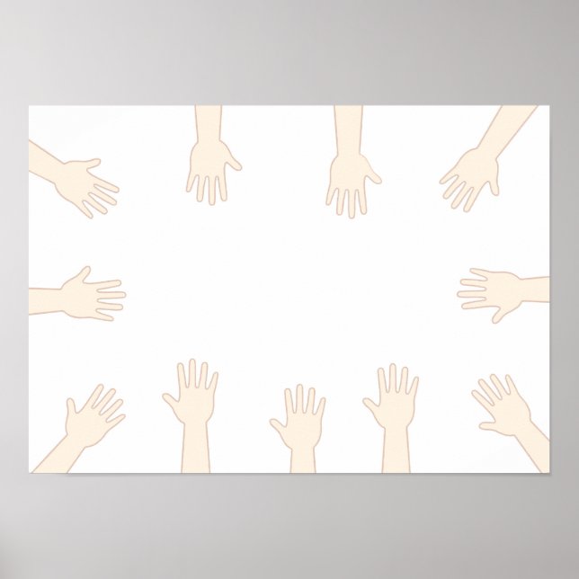 Alles händer, sammankopplade händer. poster (Framsidan)