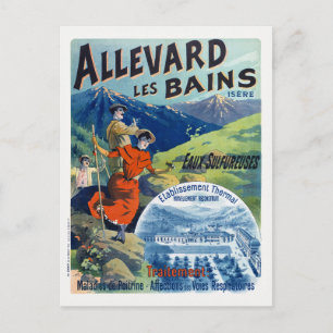 Allevard les Bains Frankrike Vintage Affisch 1894 Vykort