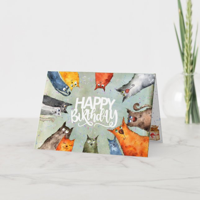 Alley Cat Birthday Card Meddelande (Framsida)