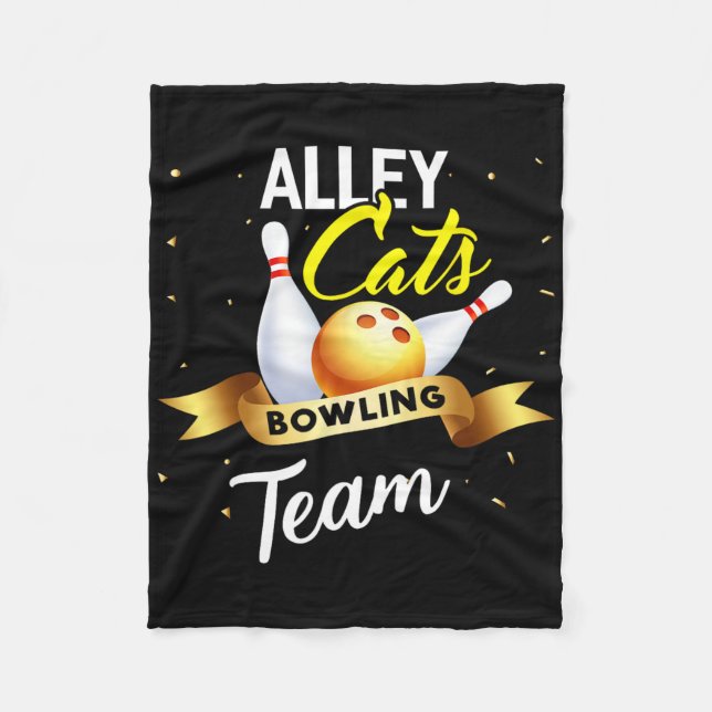 Alley Cat Bowling Shirt Funny Bowlareare Bowling Fleecefilt (Framsidan)