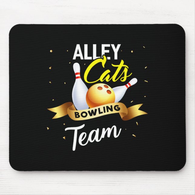Alley Cat Bowling Shirt Funny Bowlareare Bowling Musmatta (Framsidan)