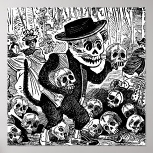 Alley Cat Calavera c. tidigt 1900's Mexiko. Poster