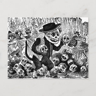 Alley Cat Calavera c. tidigt 1900's Mexiko. Vykort