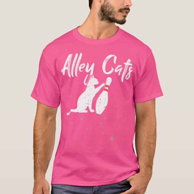 Alley Cat Funny Bowlareare Bowling T Shirt (Framsida)