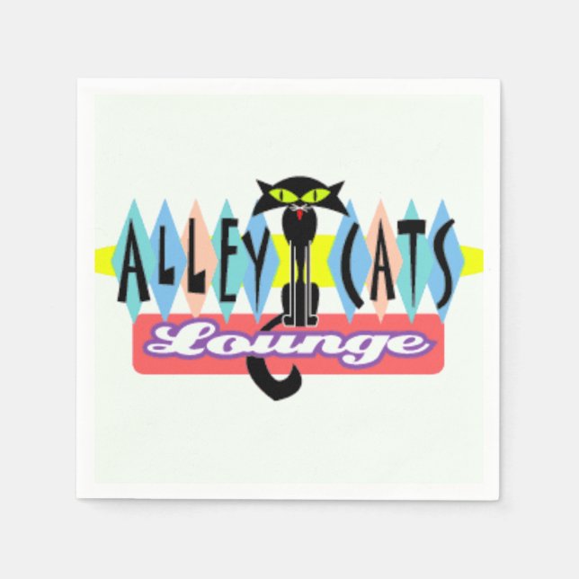"Alley Cat Lounge" Pappersservett (Framsidan)