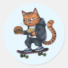 Alley Cat Sticker-uppsättning Runt Klistermärke