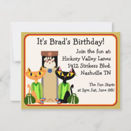 Alley Cats Bowling Party Inbjudningar