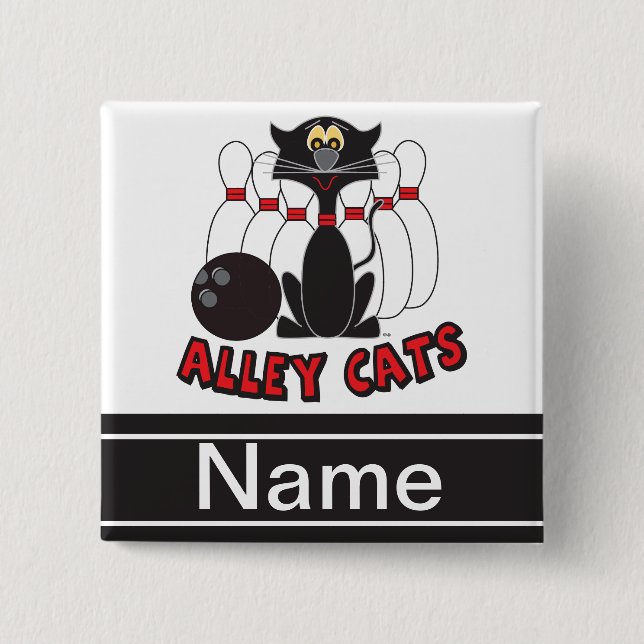 Alley Cats Bowling Pin | Anpassa Knapp (Framsida)