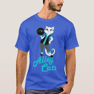 Alley Cats Bowling Team Dam Backside Skriv ut T Shirt