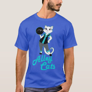 Alley Cats Bowling Team Dam Backside Skriv ut T Shirt